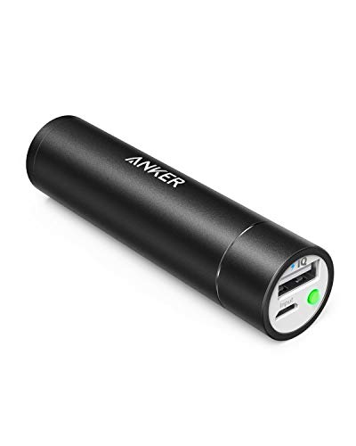 Anker PowerCore+ Mini, 3350mAh Lipstick-Sized Portable Charger (Premium Aluminum Power Bank), One of The Most Compact External Batteries, Compatible with iPhone Xs/XR, Android Smartphones and More