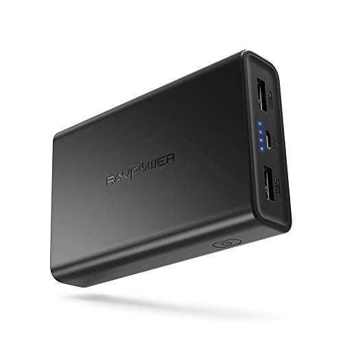 Portable Charger RAVPower 10000mAh Power Bank Ultra-Compact Battery Pack with 3.4A Output Dual iSmart 2.0 USB Ports Portable Battery Charger Compatible with Iphone iPad and More