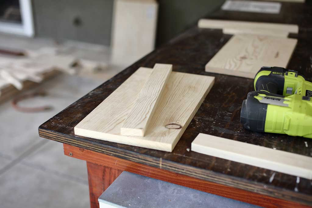 shelf and trim boards for DIY Bathroom Floating Shelf