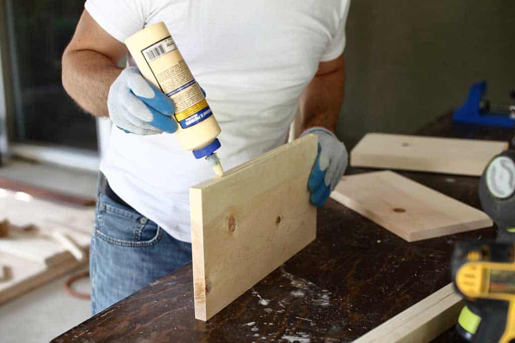 using wood glue to connect boards together