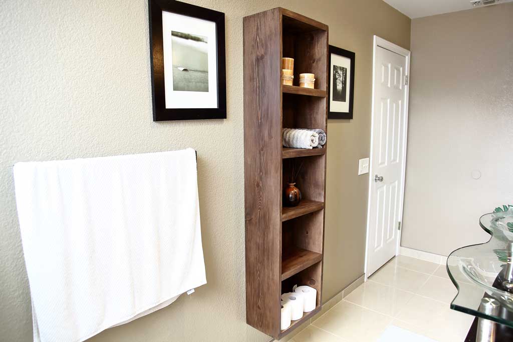 DIY Bathroom Floating Shelf