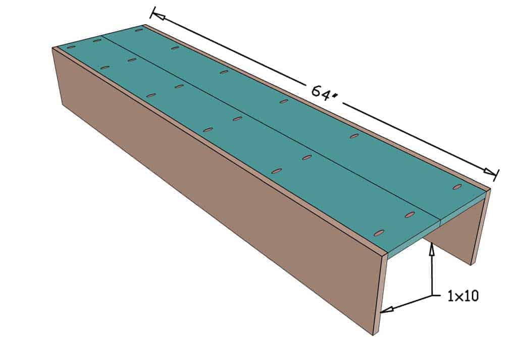 building a frame for DIY bathroom floating shelf