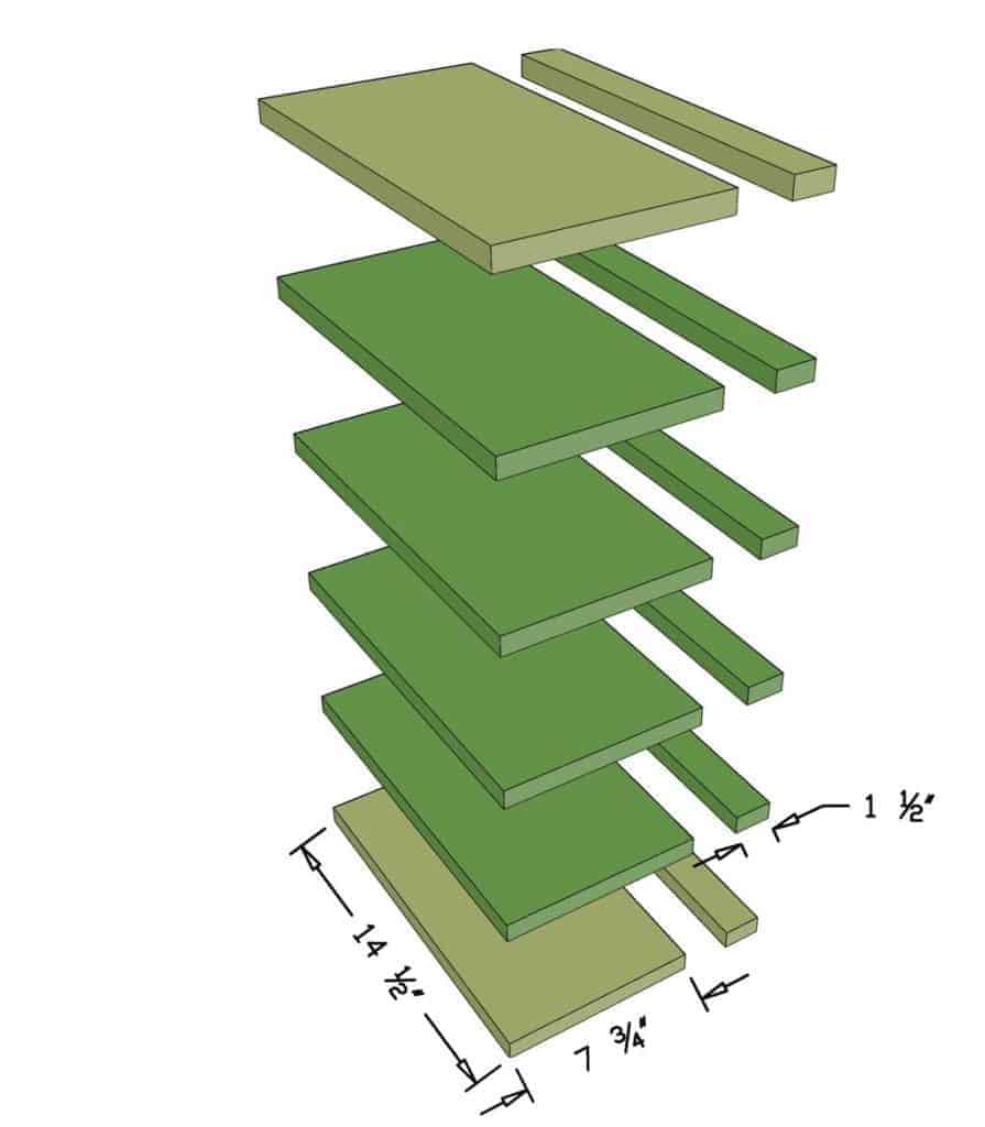 shelf boards with trim