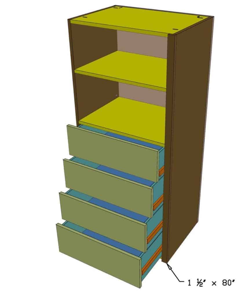 installing shelves in the closet organizer