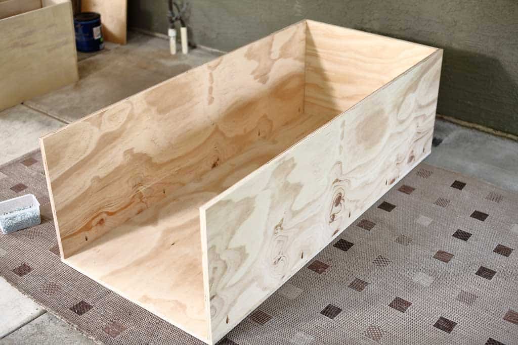 attach bottom of the DIY closet organizer