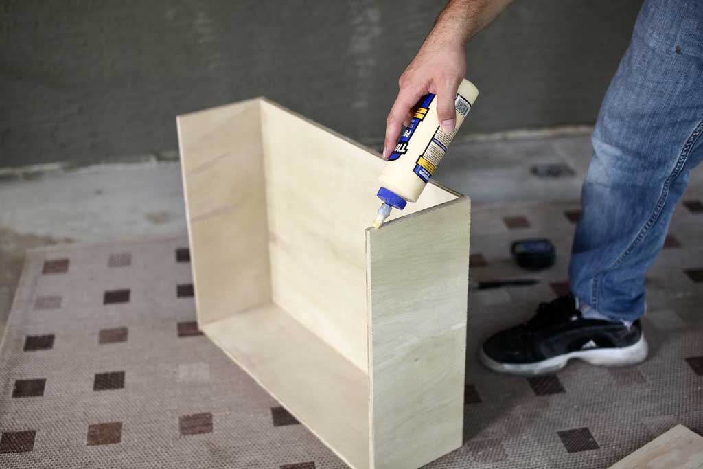 using wood glue to attach drawer covers