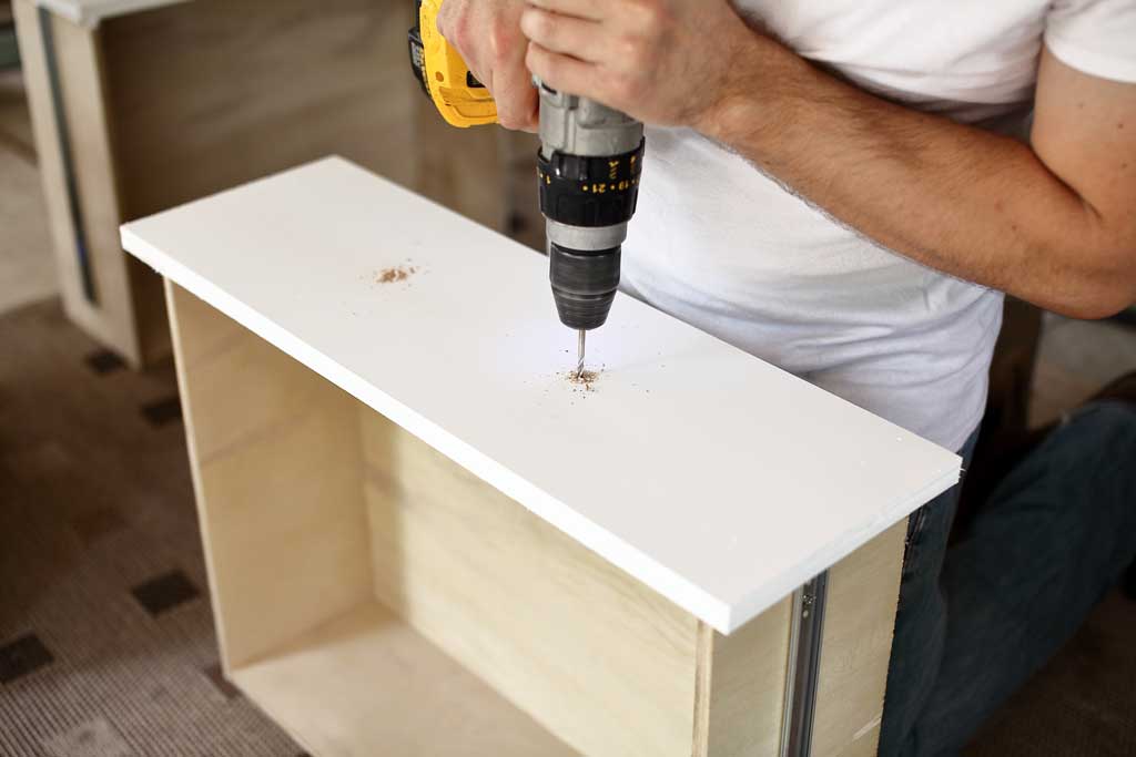 drilling hole for the drawer handles