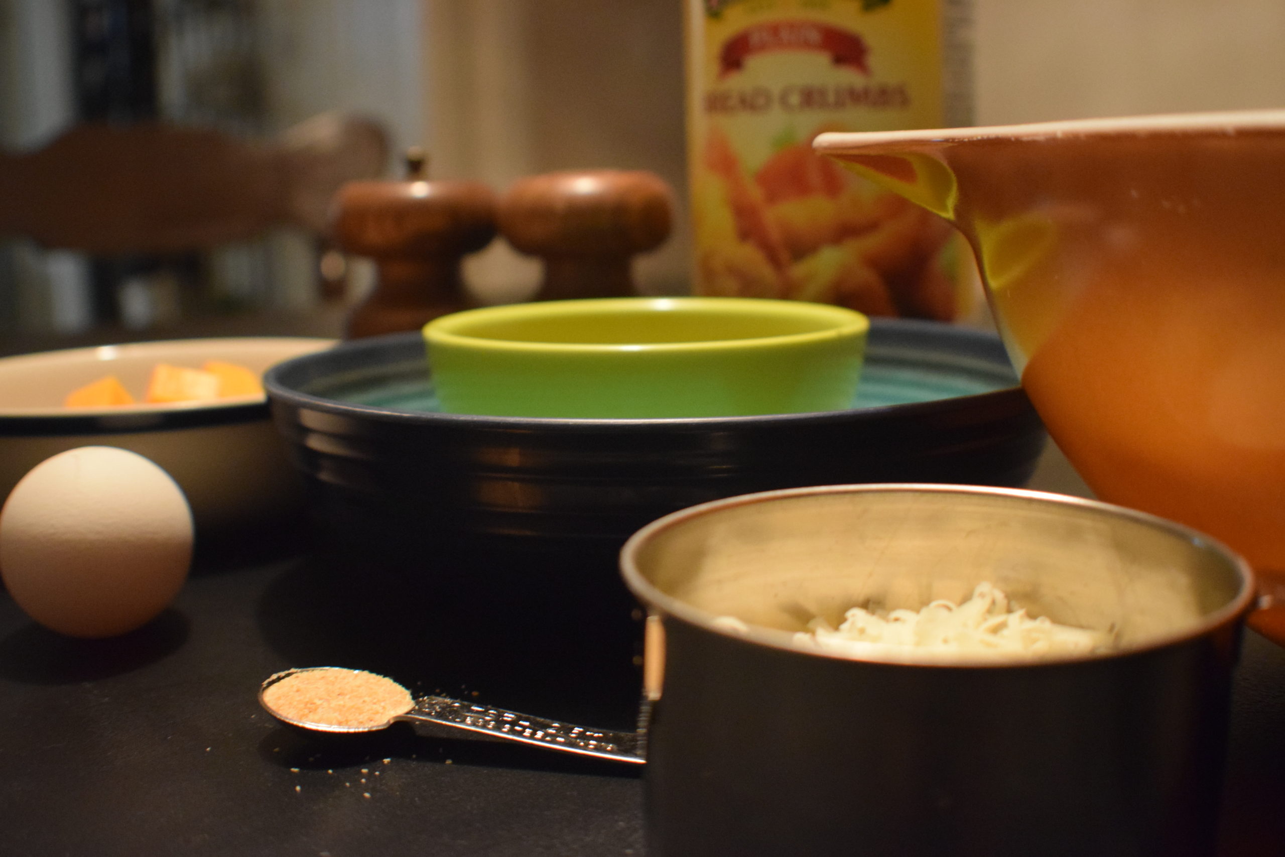 Recipe ingredients on kitchen table 