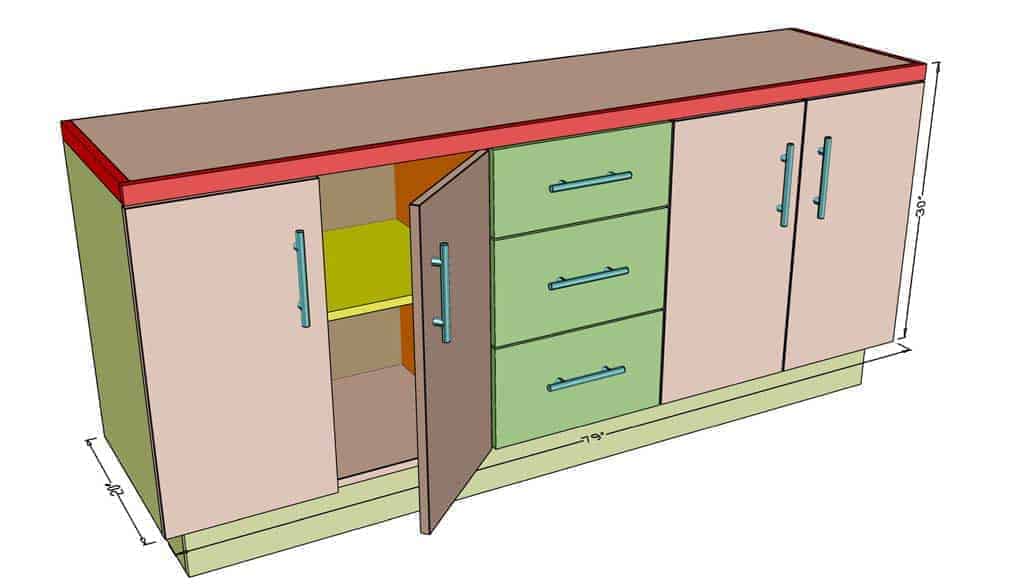 DIY Garage Cabinets dimensions