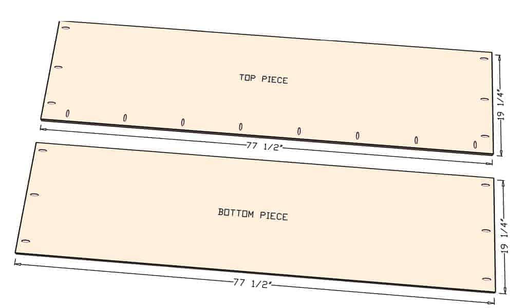 cutting and drilling pocket holes for bottom and top pieces