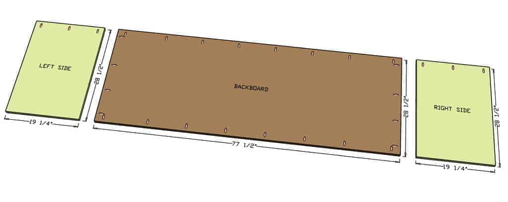 cutting backboard and side boards for the DIY Garage Cabinets