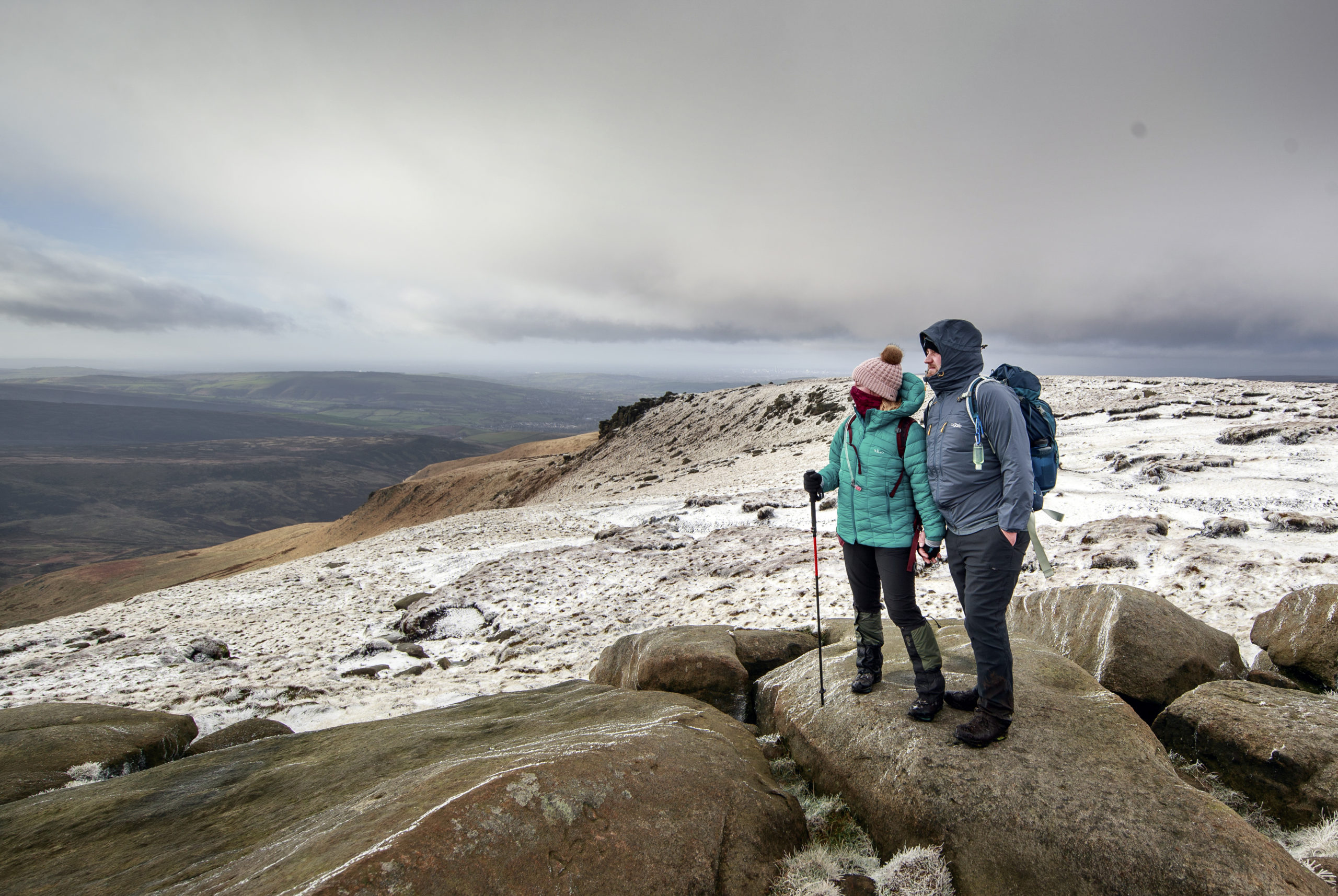 Hikers in snowy conditions