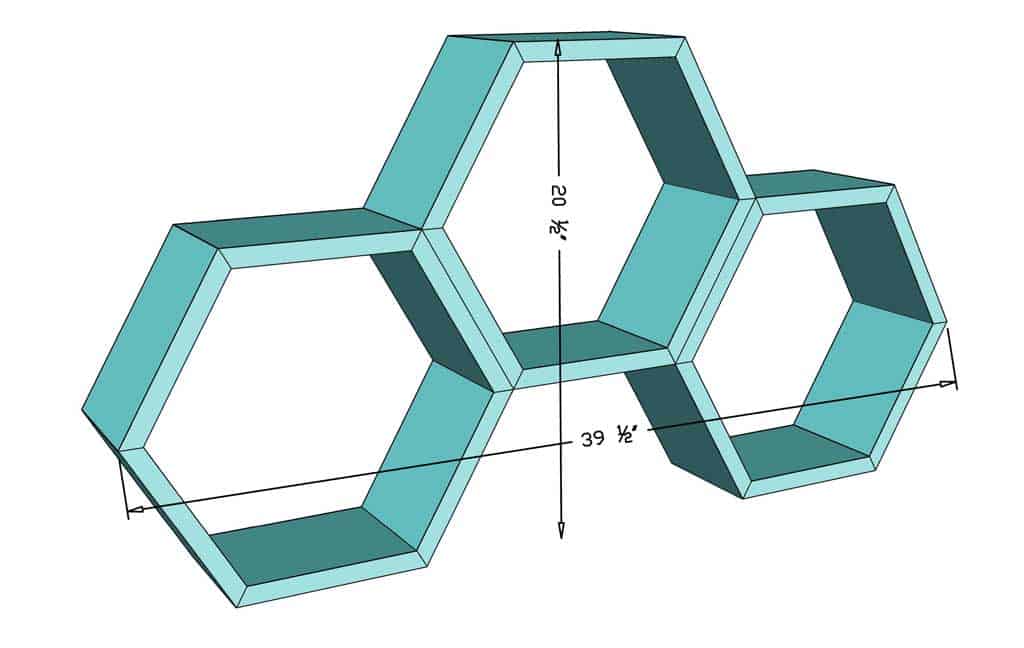 DIY honeycomb wall shelf dimensions