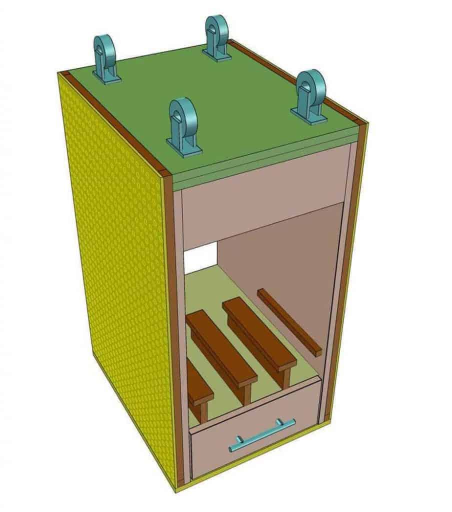 attaching wheels on DIY Mobile Tool Cart with Pegboard