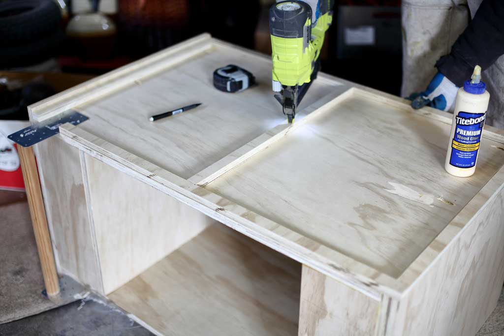 attaching 1" wood strips for pegboard