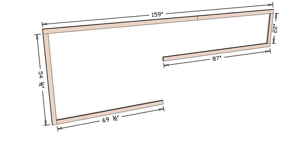 frame for DIY Pegboard Wall