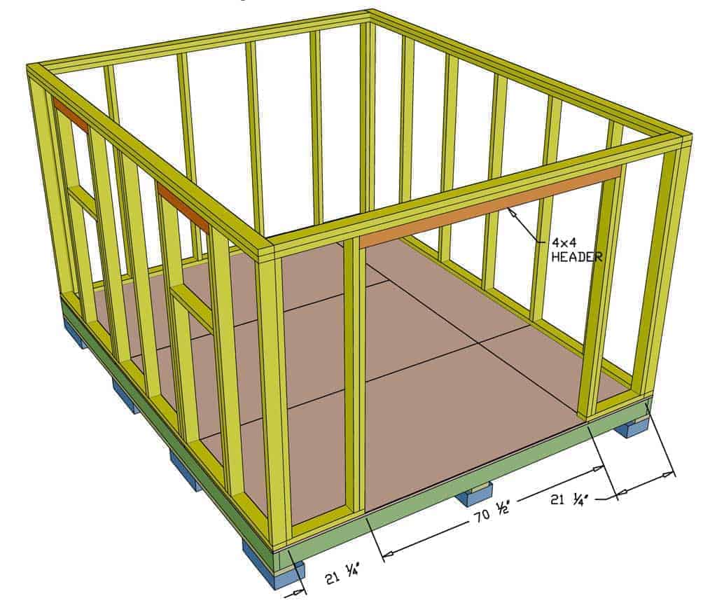 building wall for Two Story 10x12 DIY Shed