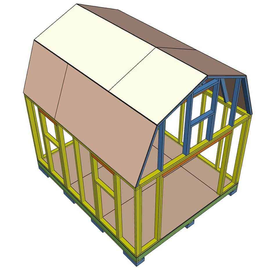 covering roof with plywood for Two Story 10x12 DIY Shed