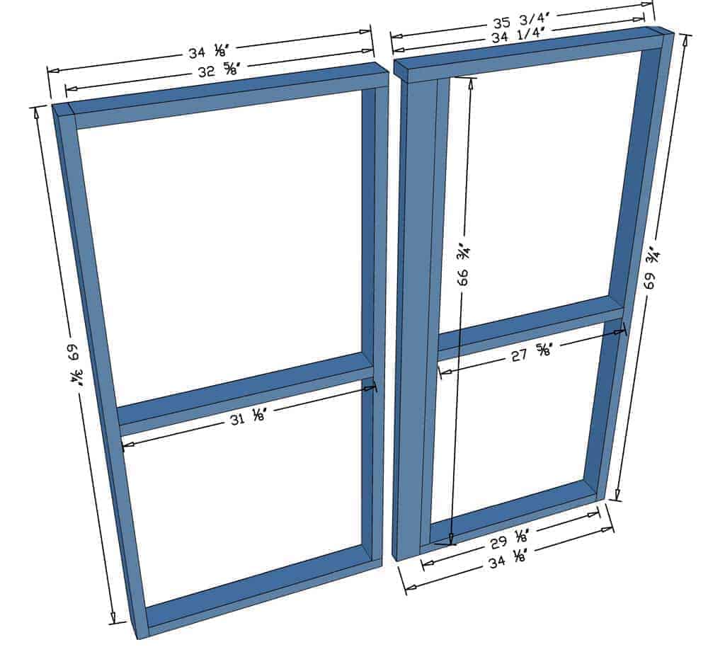 making a frame for double doors of a shed