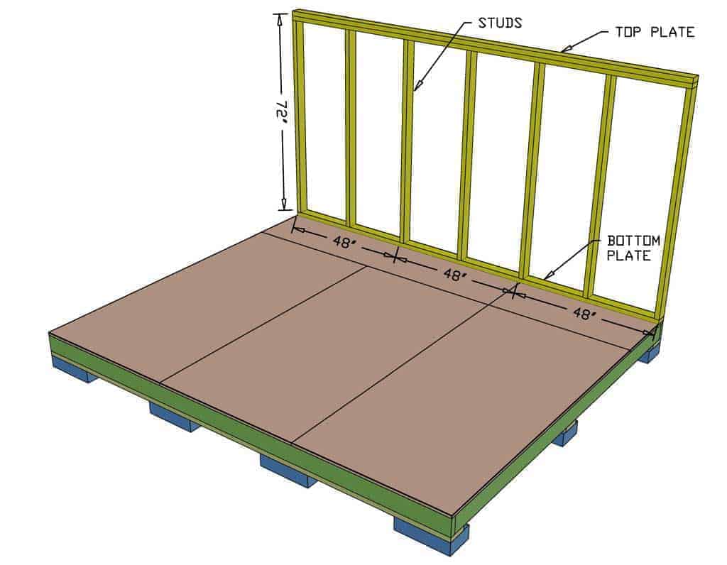 building a wall for a diy shed