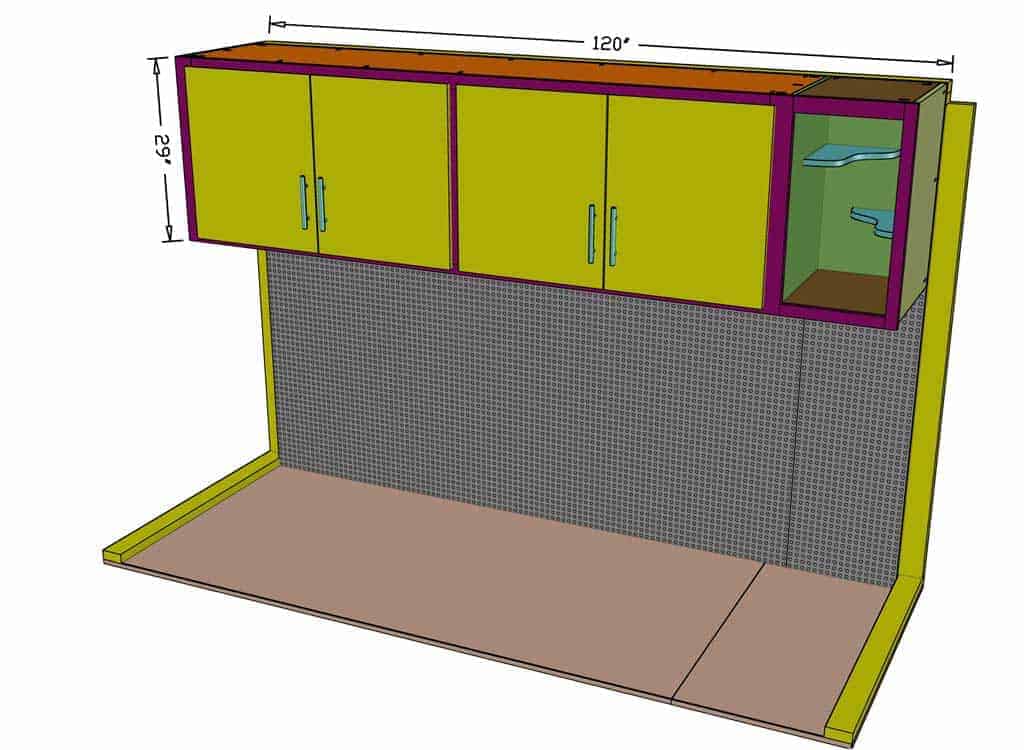 DIY shed Cabinets with Shelves dimensions