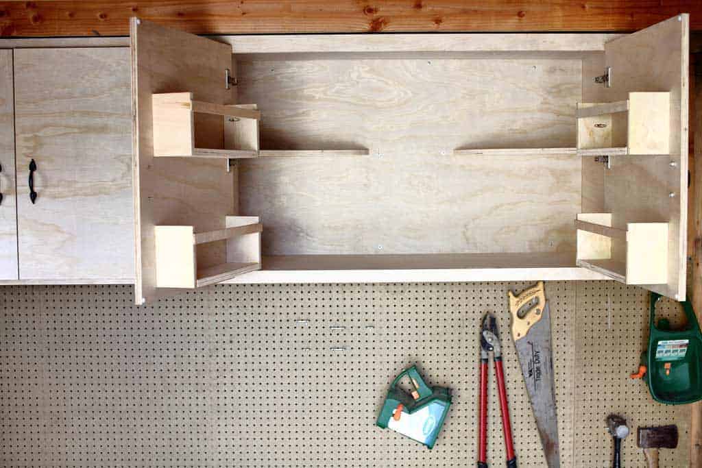 attaching cubbies to the cabinet doors