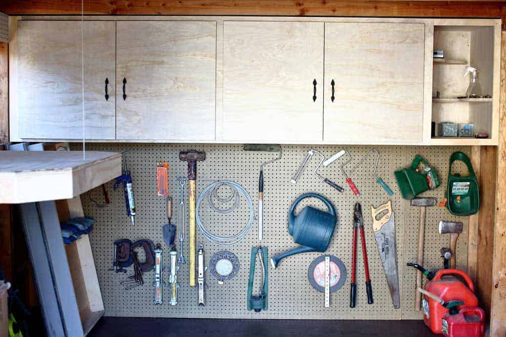 DIY shed Cabinets with Shelves