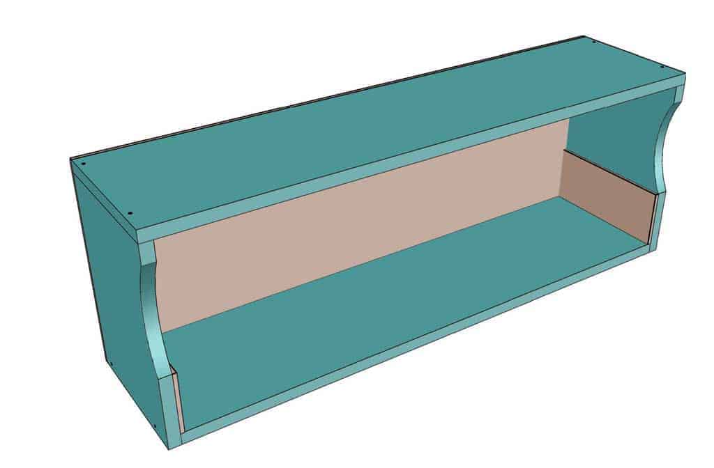 attach shelf support boards to the sides of the DIY Kids Bookshelf