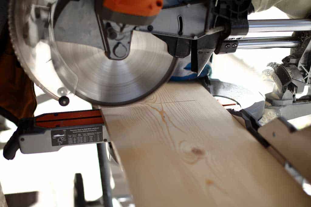 cutting board on miter saw