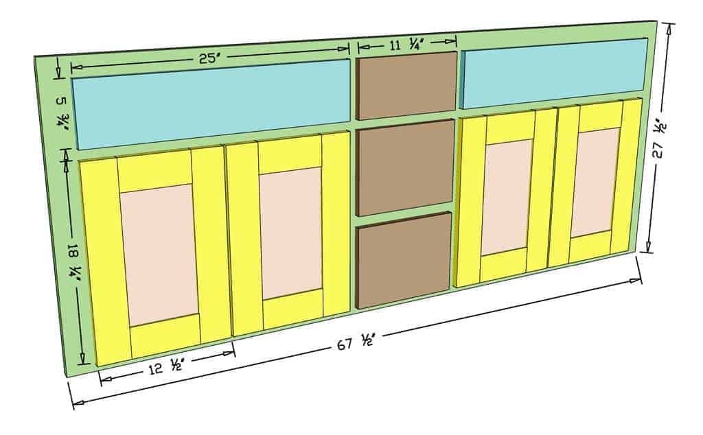 DIY Bathroom Vanity Cabinet doors dimensions