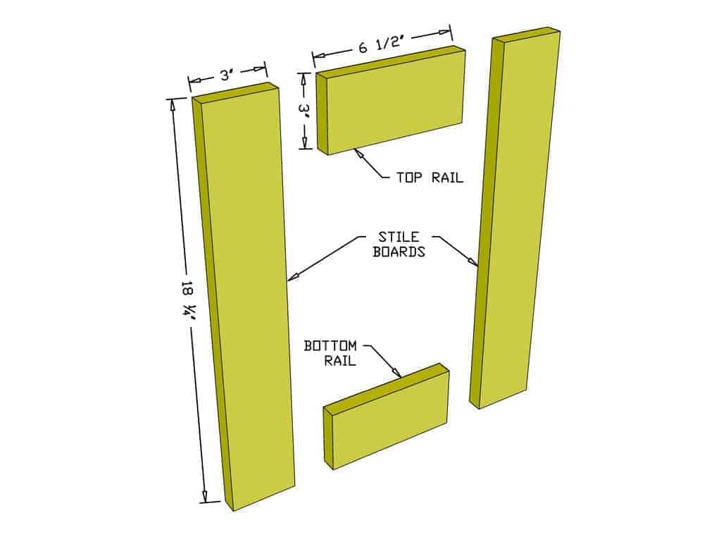 cabinet door frame dimensions