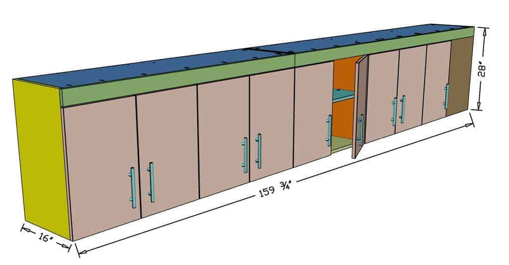 DIY Wall Mounted Cabinet dimensions