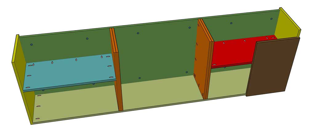 installing the shelves of the garage cabinets