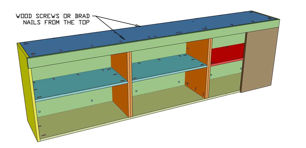 Attaching the top piece of the DIY Wall Mounted Cabinet