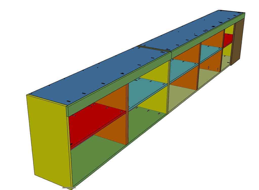 install the top piece of the DIY Wall Mounted Cabinet