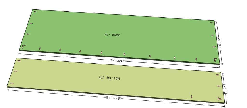 back and bottom pieces for DIY Wall Mounted Cabinet