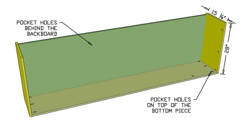 attaching the back piece of the DIY Wall Mounted Cabinet