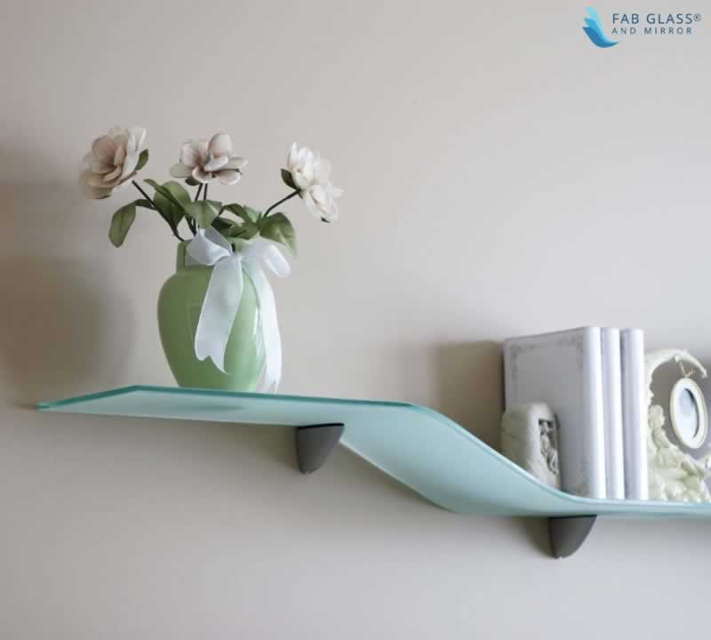 DIY Crafts to Install Glass Shelves for Glamorous Home Décor - bent shelves