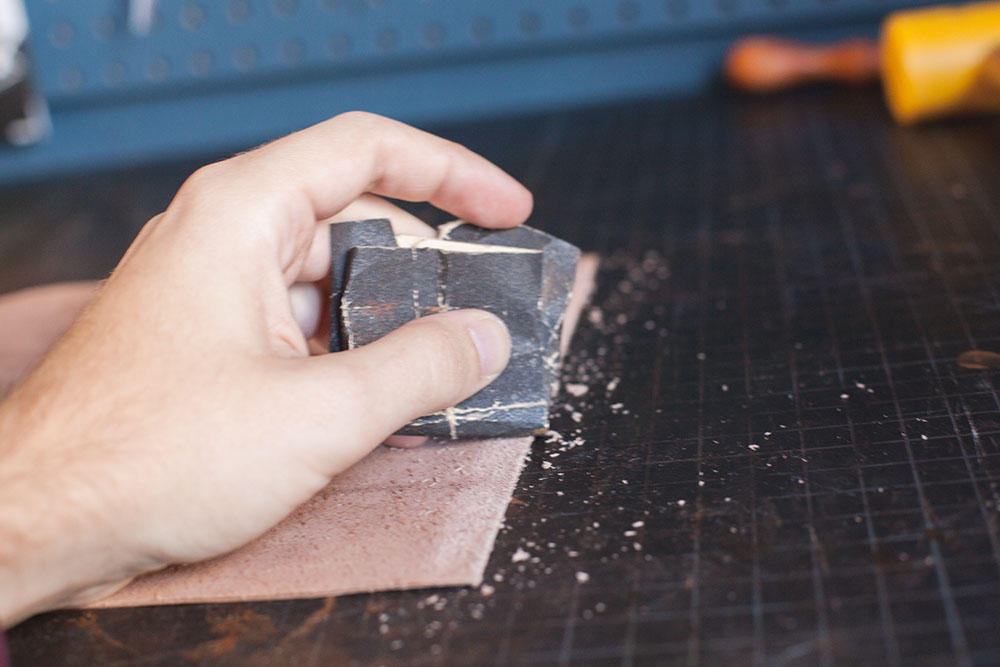 Gluing Leather Step 1