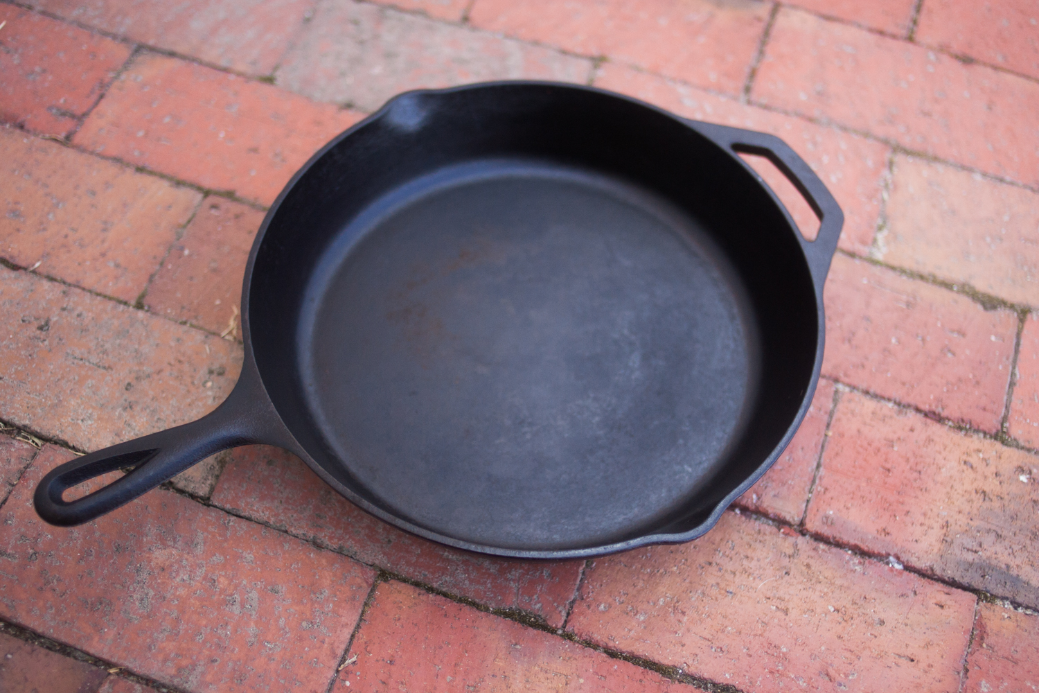 A cast iron skillet