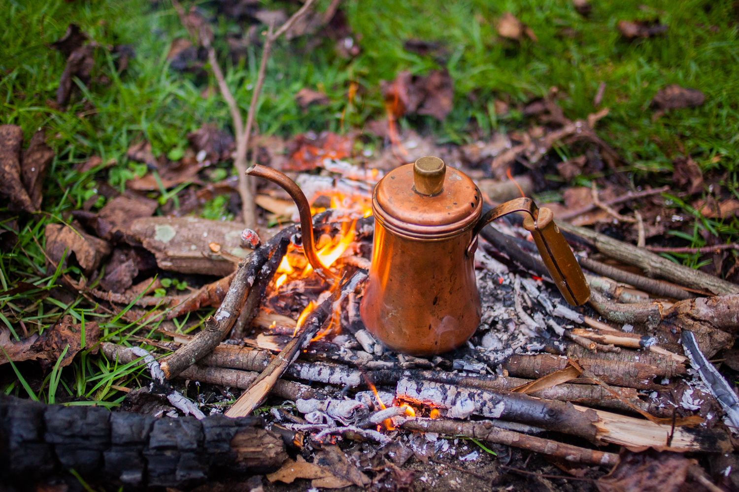 camping coffee maker - boiling water