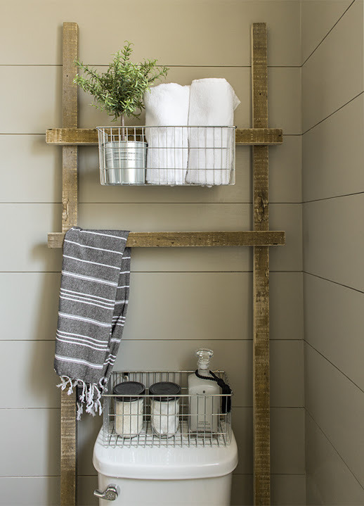 Rustic bathroom ladder