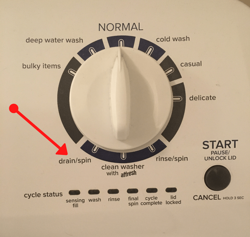 cycle dial on washing machine