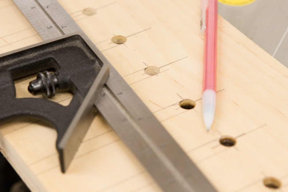 drilling the holes for the clamp rack