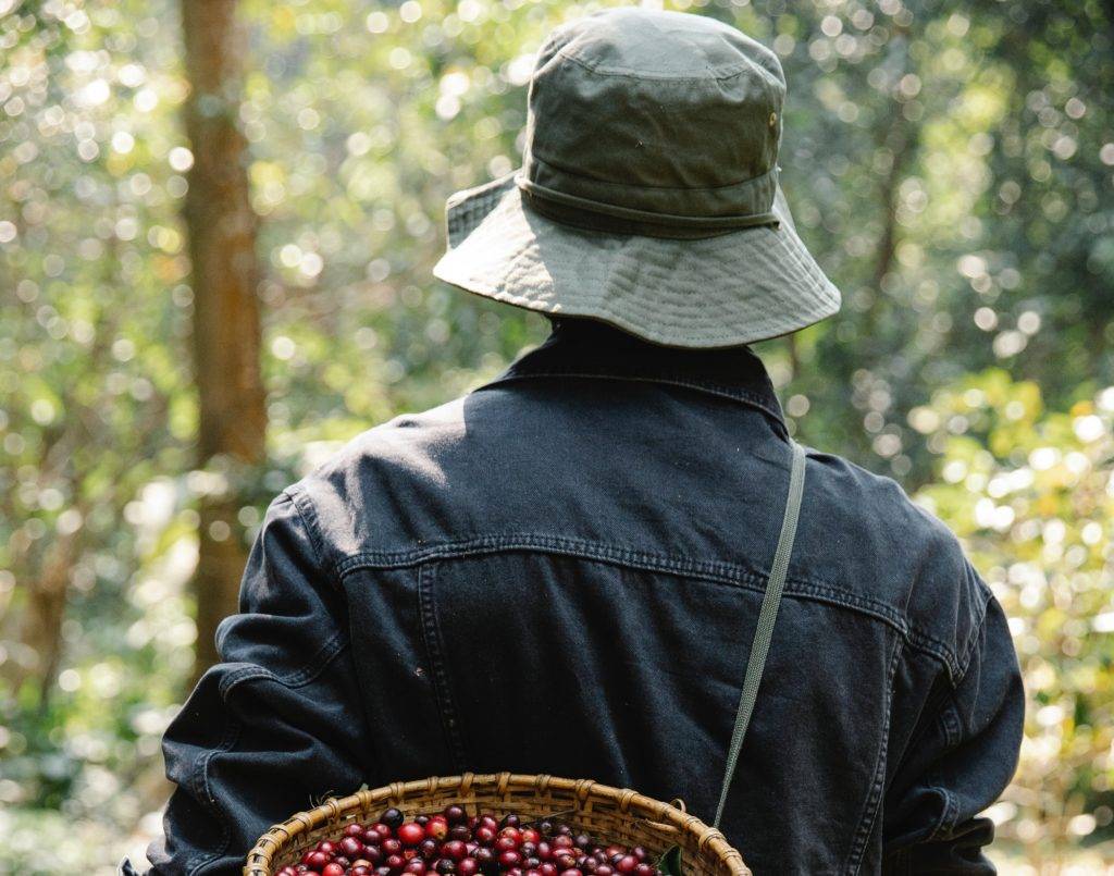 man wearing a cotton hat