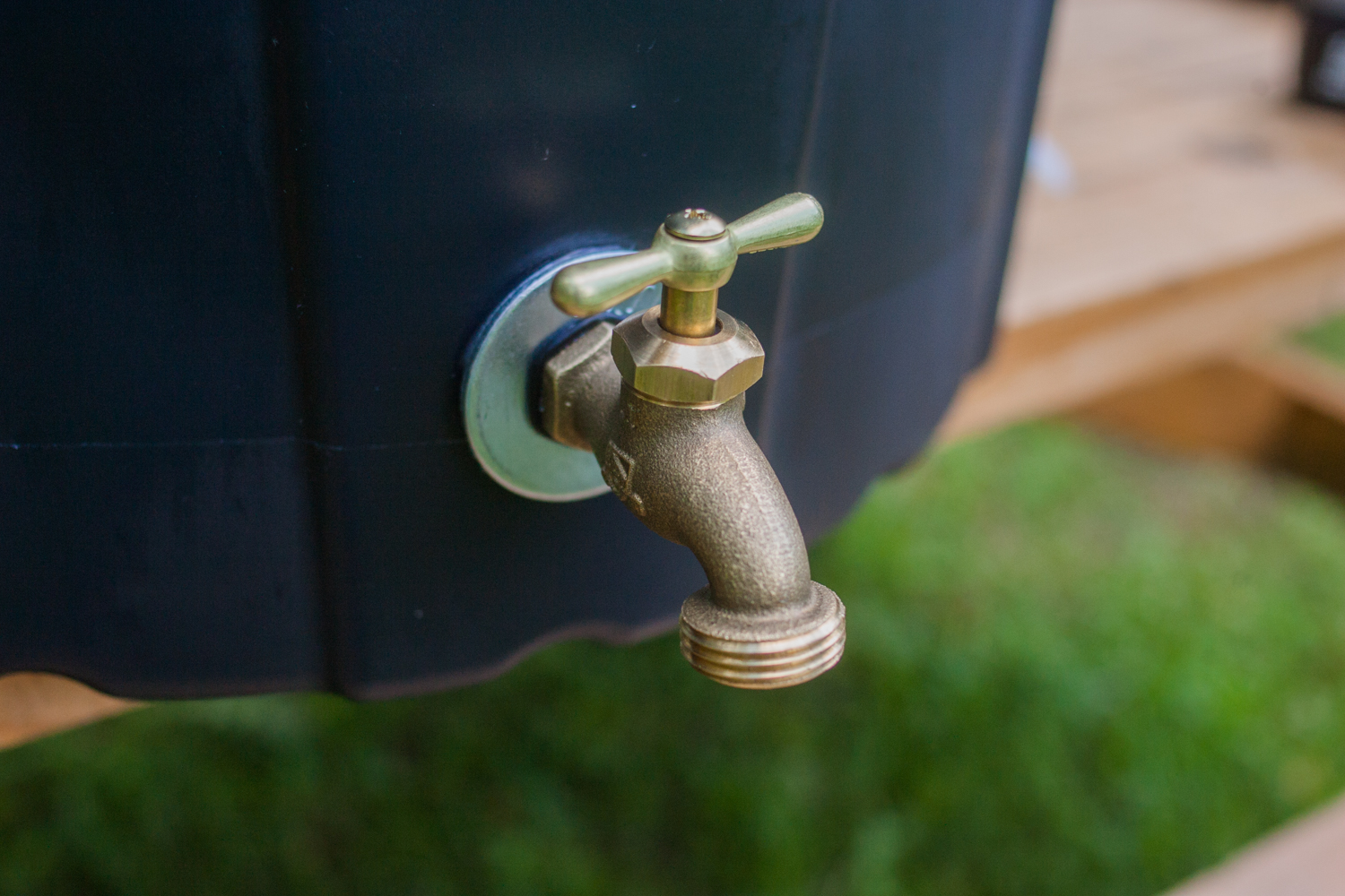 close up of installed spigot