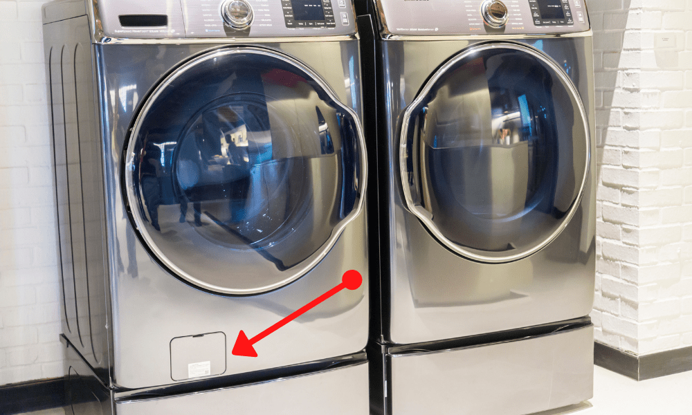 silver washing machine and dryer set