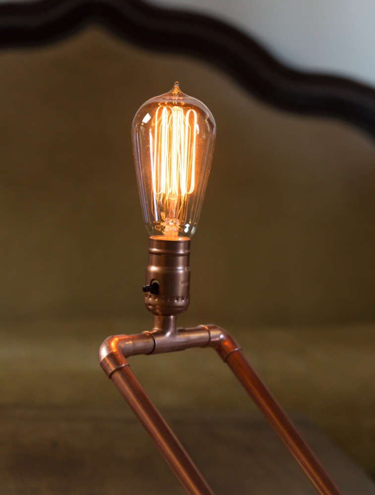 DIY copper pipe lamp