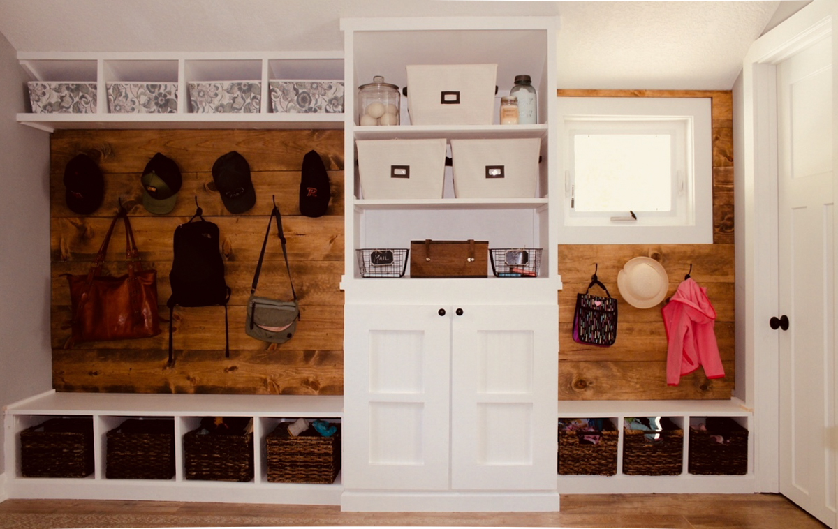 Finished area with mudroom bench