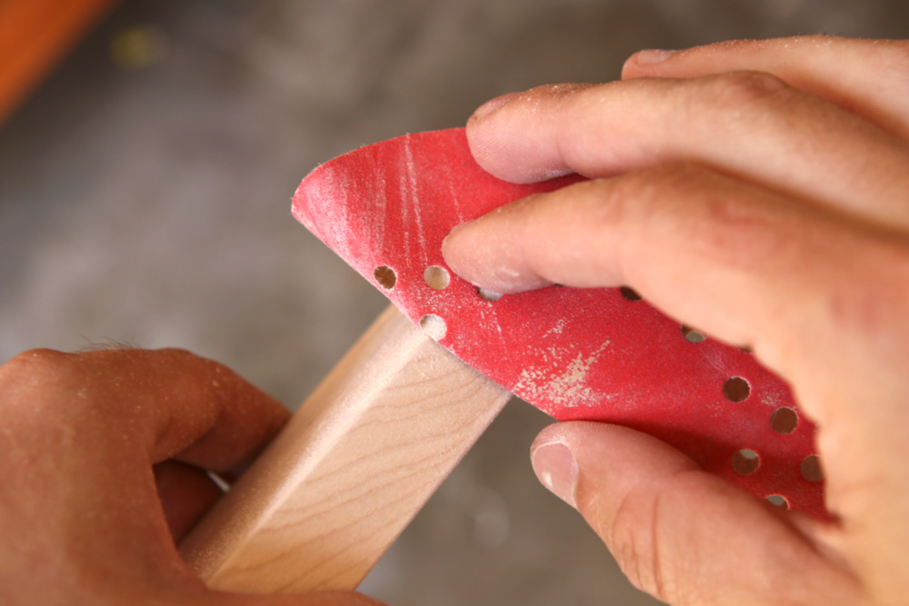 sanding wood using a sanding disc